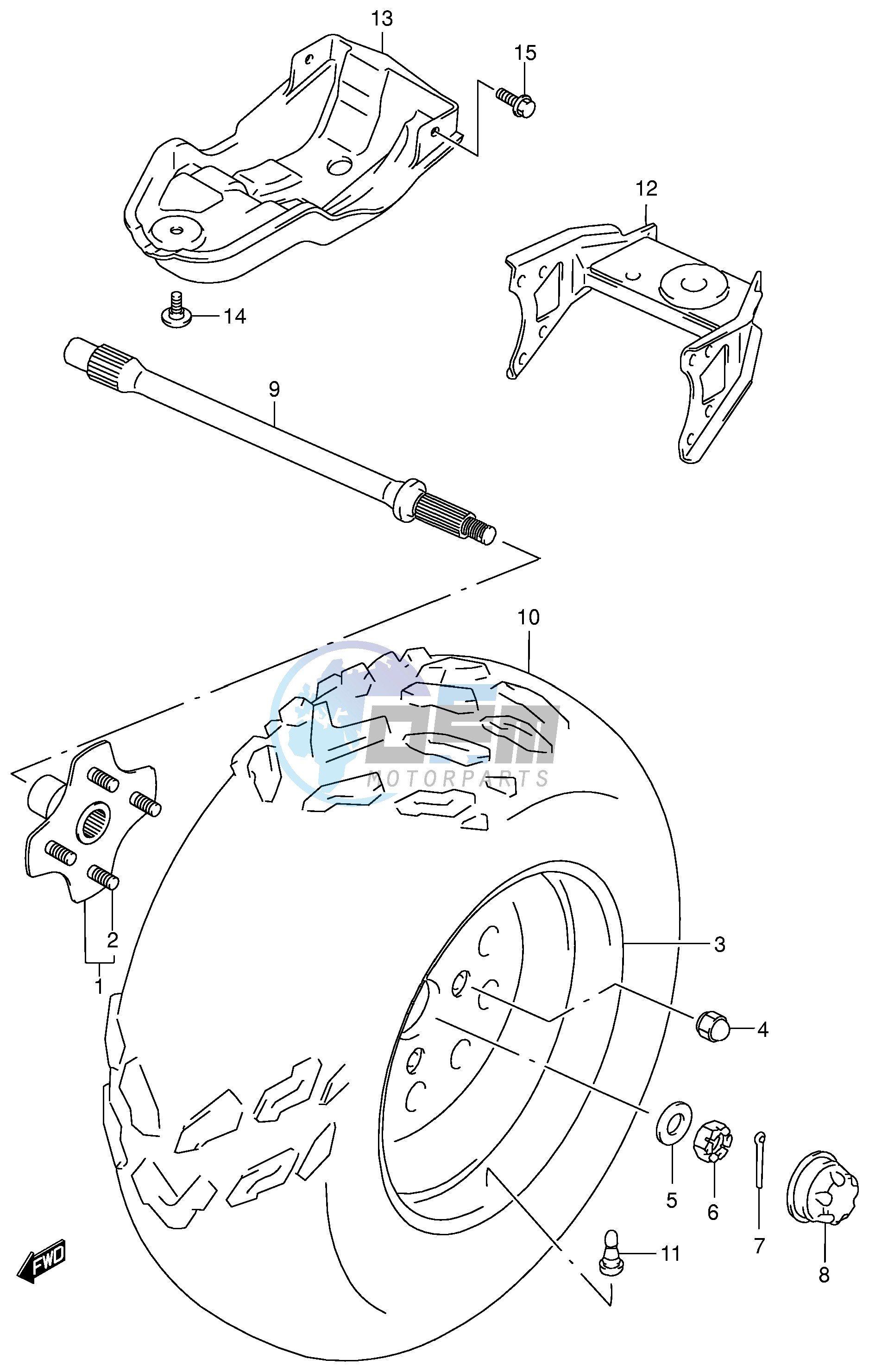 LEFT REAR WHEEL (MODEL K1 K2)