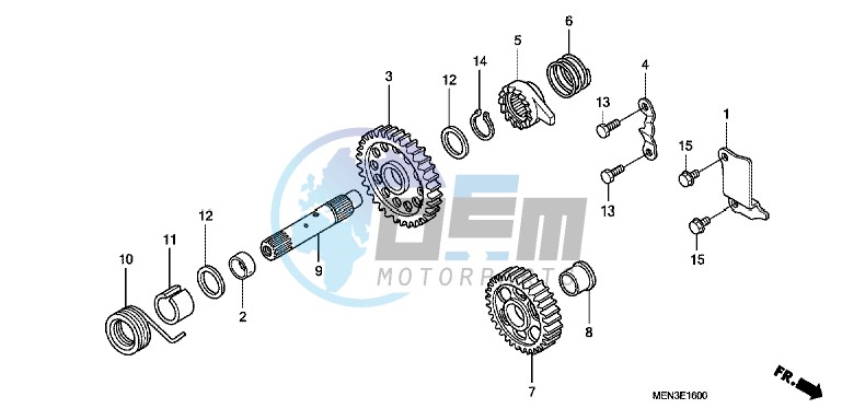 KICK STARTER SPINDLE