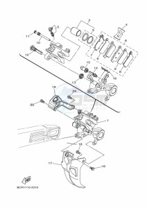 YZ125 (B4XJ) drawing REAR BRAKE CALIPER