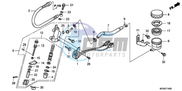 REAR BRAKE MASTER CYLINDER