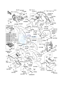 ZX 1400 A [NINJA ZX-14] (A6F-A7FA) A6F drawing COWLING LOWERS