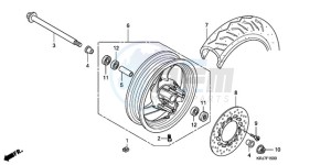 FES1259 France - (F / CMF 2F) drawing FRONT WHEEL (FES125)(FES150)