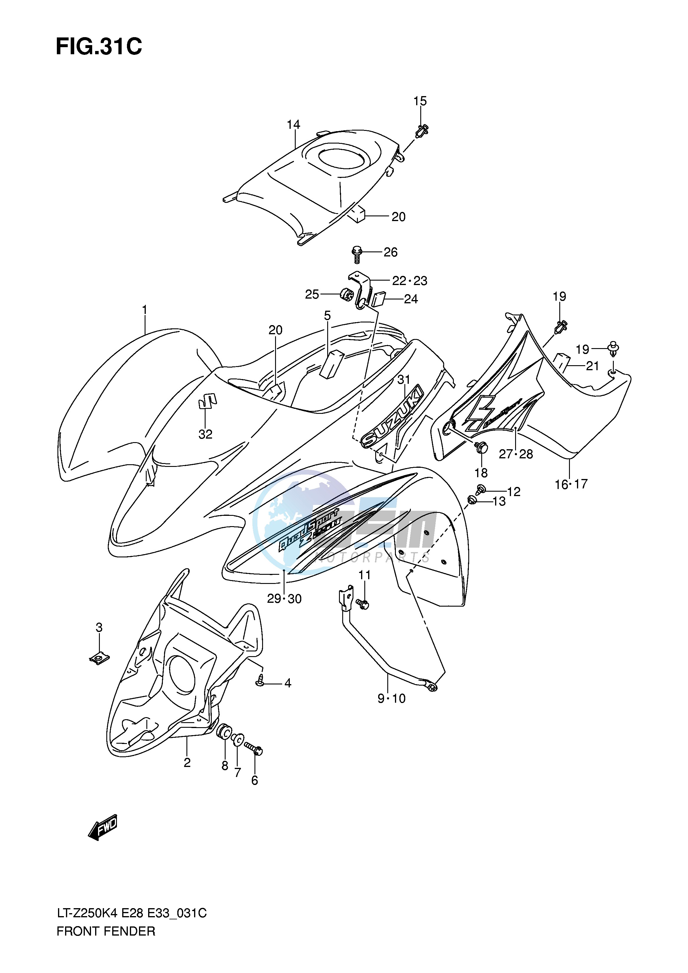 FRONT FENDER (MODEL K7)