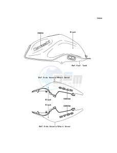 Z750 ZR750LCF UF (UK FA) XX (EU ME A(FRICA) drawing Decals(Black)