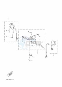 YZF125-A YZF-R125 (BGV2) drawing HANDLE SWITCH & LEVER