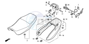 CB750F2 SEVEN FIFTY drawing SEAT/REAR COWL (CB750F2)