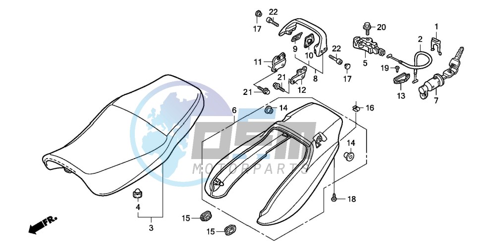 SEAT/REAR COWL (CB750F2)