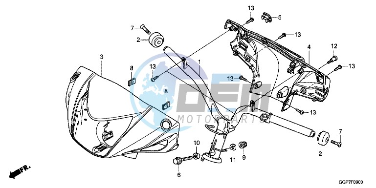 HANDLE PIPE/HANDLE COVER (NSC50/MPD/WH)