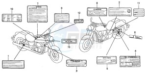 VT750C2 drawing CAUTION LABEL