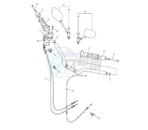 FZ8-NA 800 drawing STEERING HANDLE AND CABLE