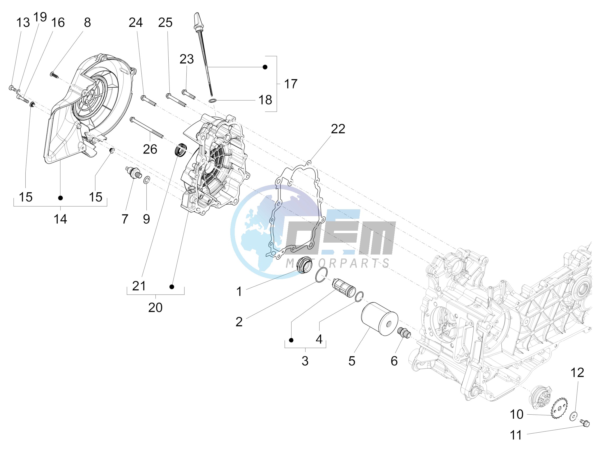 Flywheel magneto cover - Oil filter