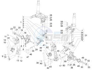 MP3 125 ie Touring drawing Front fork components (Mingxing)