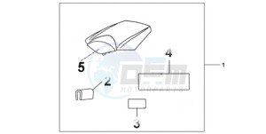 CBR1000RR9 Korea - (KO / MME) drawing REAR SEAT COWL ACHILLES BLACK METALLIC