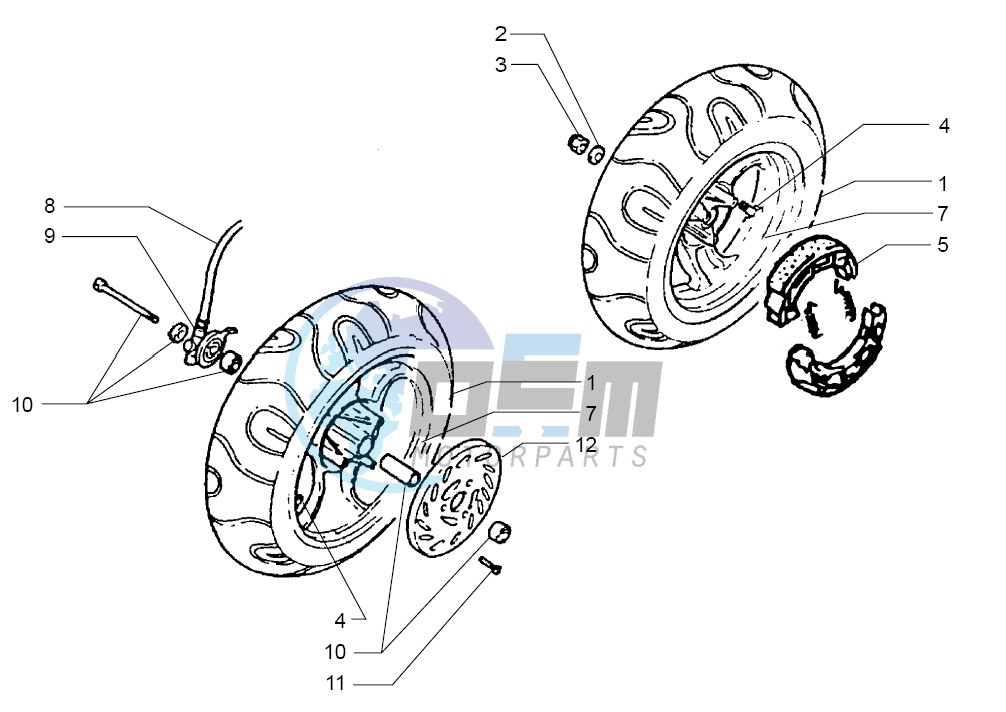 Front wheel-Rear wheel