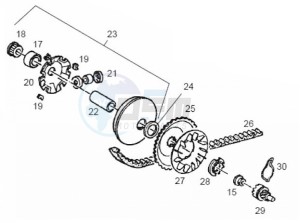 ATLANTIS BULLET - 50 cc VTHAL1AE2 Euro 2 2T AC ESP drawing Variator assembly (Positions)