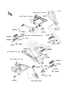 Z750S ZR750-K1H FR GB XX (EU ME A(FRICA) drawing Footrests