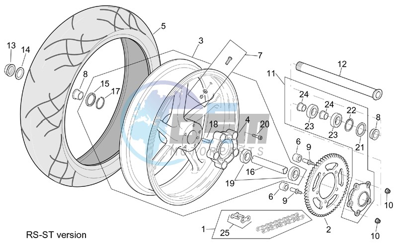 ST-RS version rear wheel