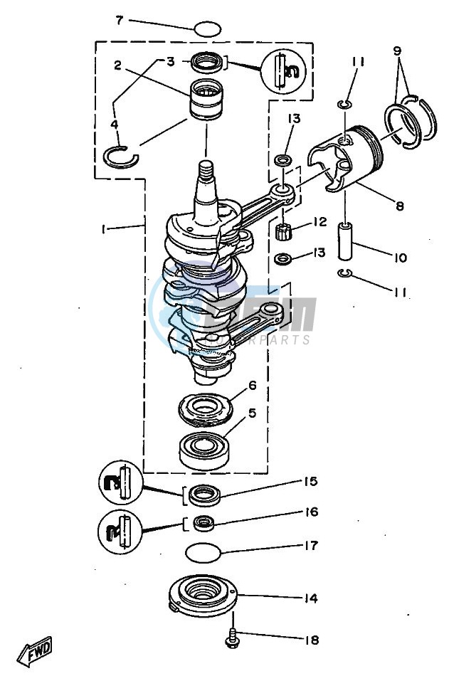 CRANKSHAFT--PISTON