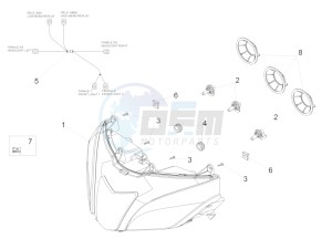 Tuono V4 1100 RR (EMEA, APAC) (AU, EU, HK, IS, JP, NZ, RC, S, T, VN) drawing Headlight