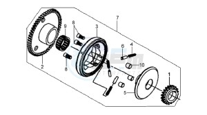 MIO 100 HU10W8-6 drawing STARTER CLUTCH