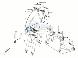 MIO 50 drawing FRONT FENDER / FRONT FORK/ CENTRAL STAND