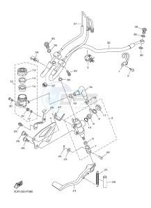 YZF-R1 998 R1 (2CR1 2CR2) drawing REAR MASTER CYLINDER