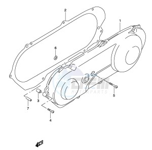 AY50 (P19) katana drawing CRANKCASE LH COVER (MODEL K1 K2)