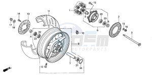 VTR1000SP VTR1000SP-2 drawing REAR WHEEL (VTR1000SP2/3/ 4/5/6)