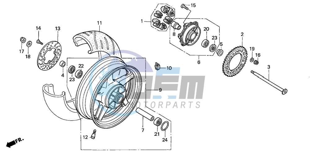 REAR WHEEL (VTR1000SP2/3/ 4/5/6)