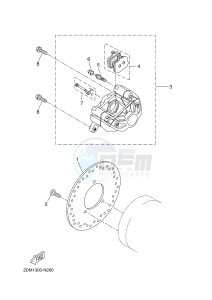 YPR125R XMAX 125 EVOLIS 125 (2DMF 2DMF) drawing REAR BRAKE CALIPER