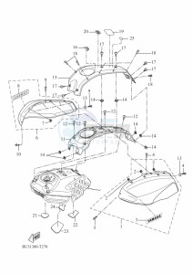 XSR700 MTM690 (BU32) drawing FUEL TANK 2