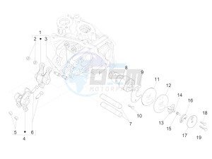 BEVERLY 300 IE ABS E4 (APAC) drawing Rocking levers support unit