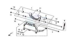 Joymax 300i ABS drawing CENTRAL STAND - SIDE STAND - KICKSTARTER PEDAL