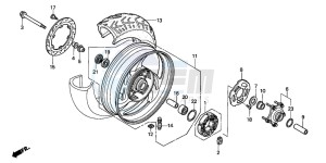 NT650V drawing REAR WHEEL