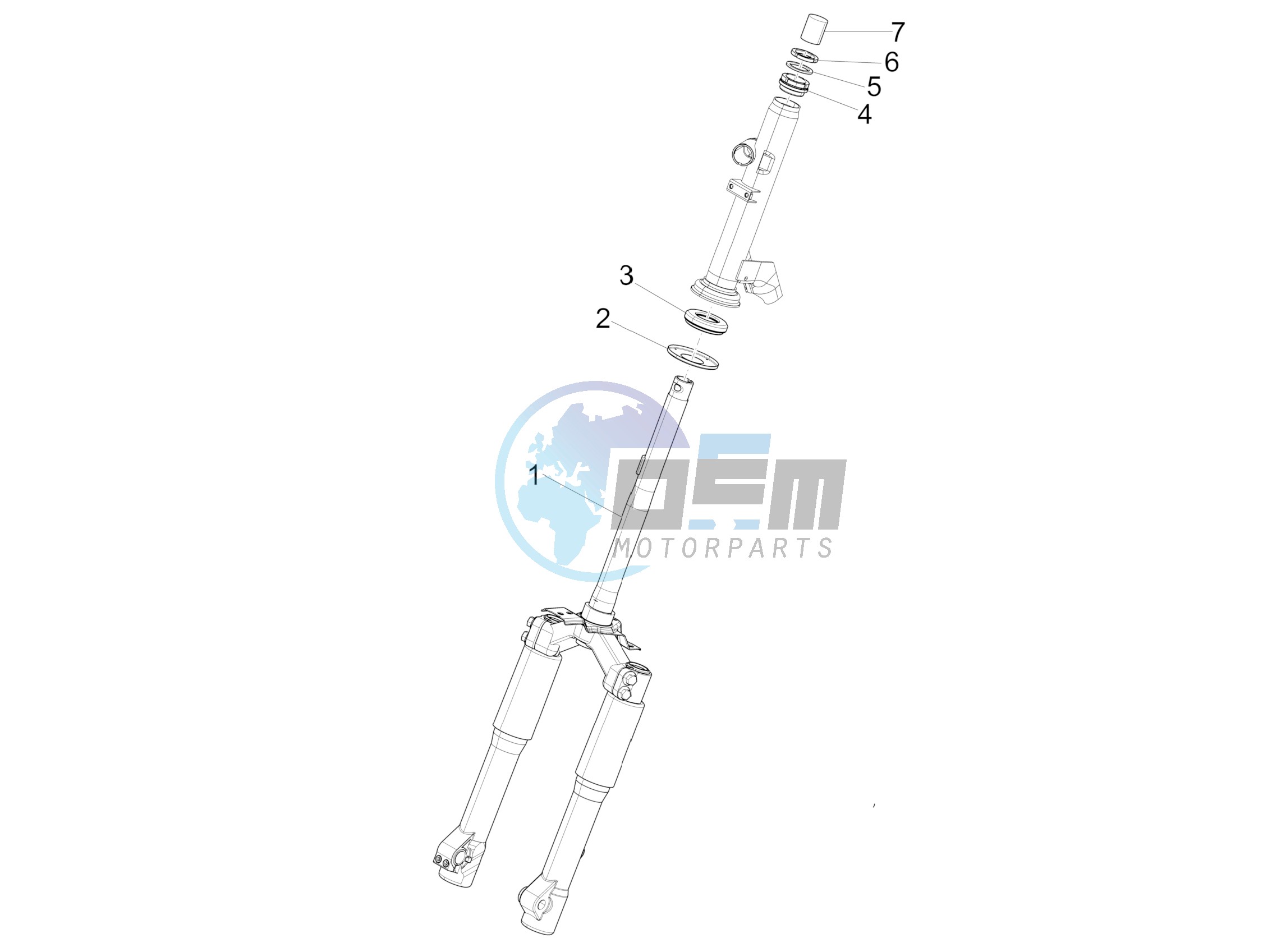 Fork/steering tube - Steering bearing unit