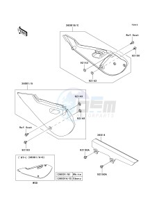 KLX 110 A (KLX110 MONSTER ENERGY) (A6F-A9FA) A6F drawing SIDE COVERS_CHAIN COVER