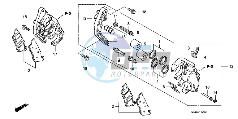 FRONT BRAKE CALIPER (CBF1000F)