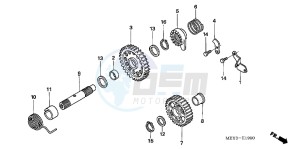 CRF450XD CRF450X Europe Direct - (ED) drawing KICK STARTER SPINDLE