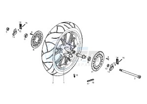 GPR RACING -125 cc drawing REAR WHEEL