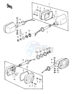 KZ 1000 E [SHAFT] (E1-E2) [SHAFT] drawing TURN SIGNALS