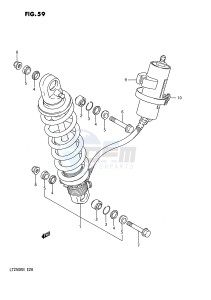 LT250R (E28) drawing REAR SHOCK ABSORBER (MODEL F G)