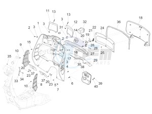 GTS 300 SUPER IE ABS E4 (APAC) drawing Front glove-box - Knee-guard panel