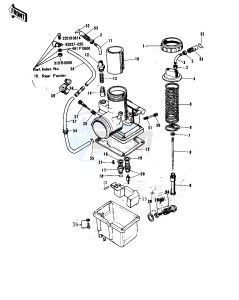 F9 (B-C) 350 drawing CARBURETOR -- 74-75 F9-B_F9-C 350- -