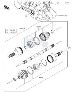 MULE PRO-DX KAF1000EHF EU drawing Drive Shaft-Rear