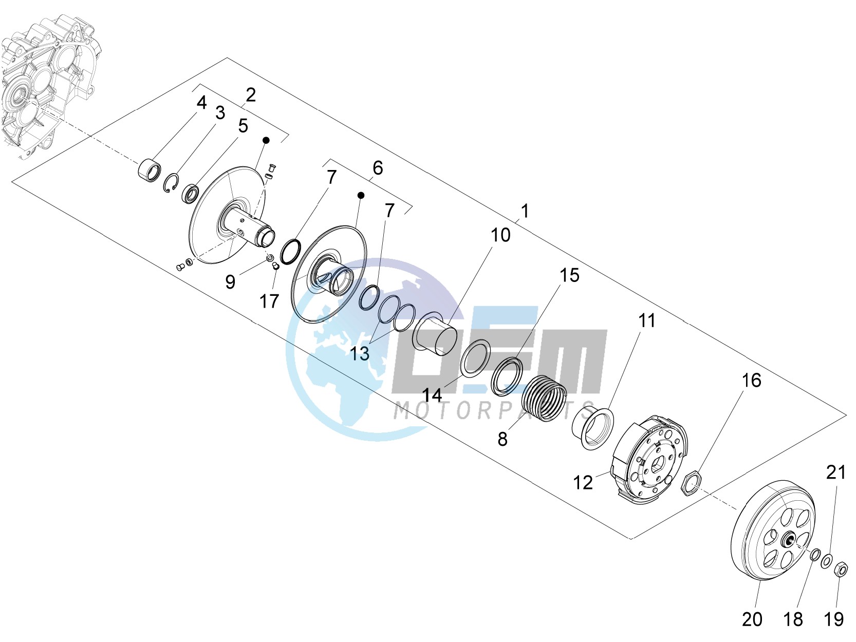 Driven pulley