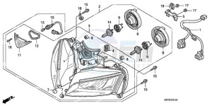 CBR125RWA Germany - (G / WH) drawing HEADLIGHT (CBR125RW7/RW9/RWA)