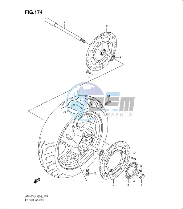 FRONT WHEEL (AN400AL1 E19)