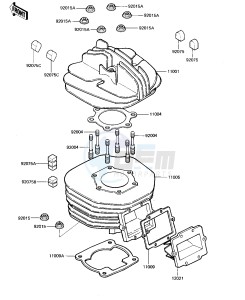 KDX 250 B [KDX250] (B2) [KDX250] drawing CYLINDER HEAD_CYLINDER_REED VALVE -- 82 KDX250-B2- -