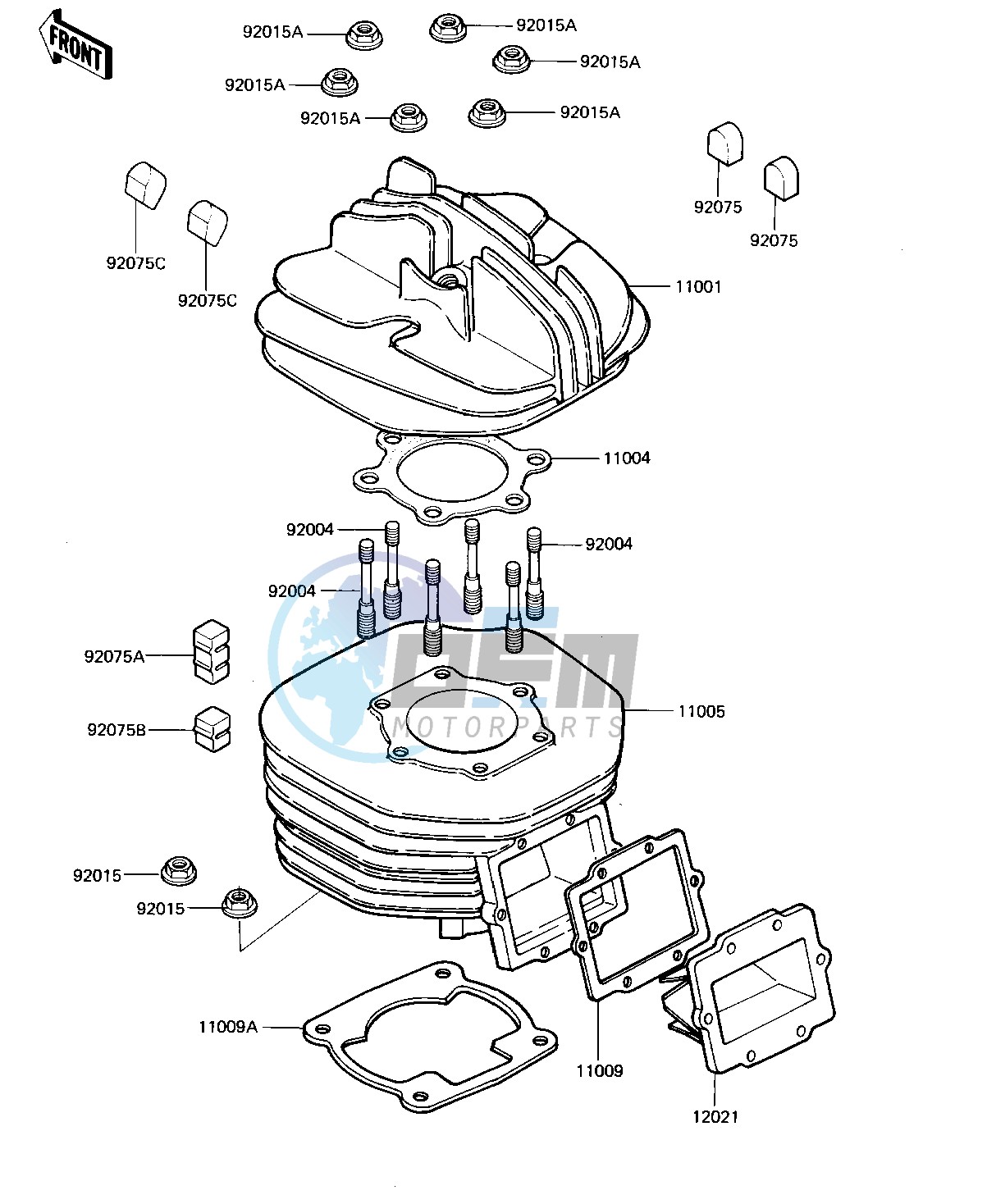 CYLINDER HEAD_CYLINDER_REED VALVE -- 82 KDX250-B2- -