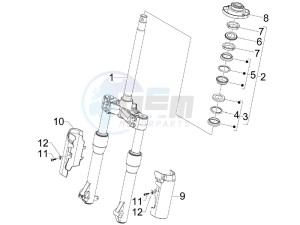 Beverly 250 ie Sport e3 drawing Fork steering tube - Steering bearing unit